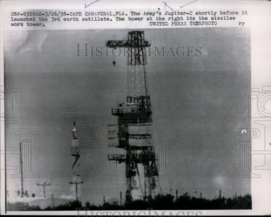 1958 Press Photo Army's Jupiter-C Before Launched on 3rd Earth Satellite - Historic Images