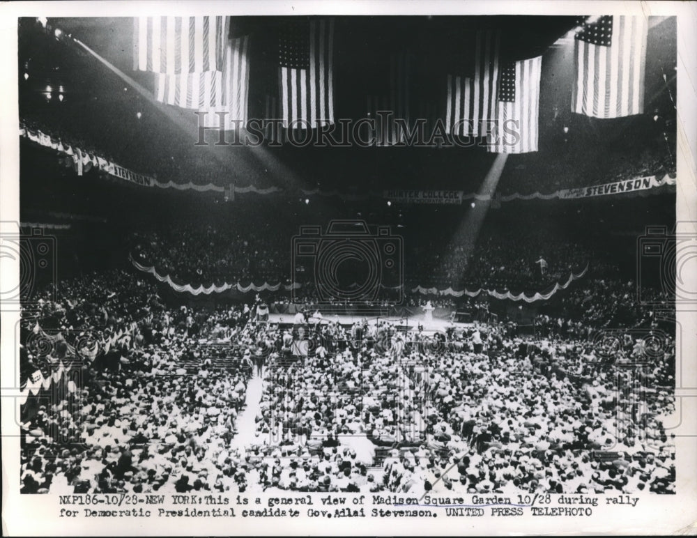 1953 Rally for Presidential Candidate Gov. Adlai Stevenson in NY - Historic Images