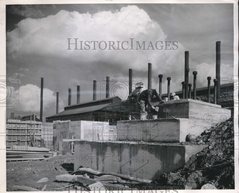 1954 Press Photo Republic Steel Corp, Cleveland Ohio new construction - Historic Images