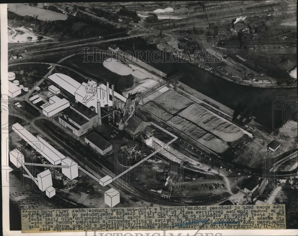 1952 Aerial view of Republic steel Corp in Cleveland-Historic Images