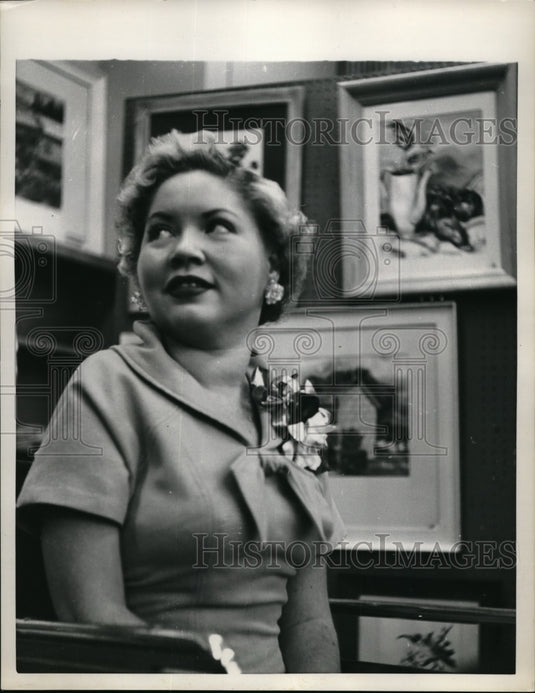 1958 Press Photo Lorraine Huber, Artist, Polio Victim - Historic Images