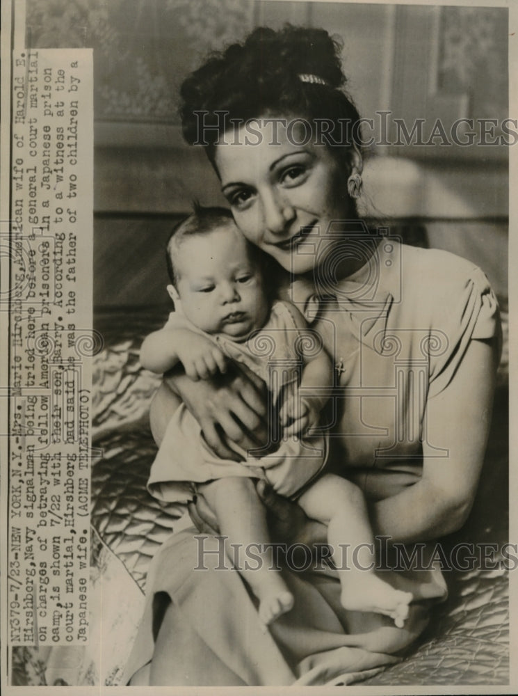 1947 Mrs. Marie Hirchberg with her son Barry - Historic Images