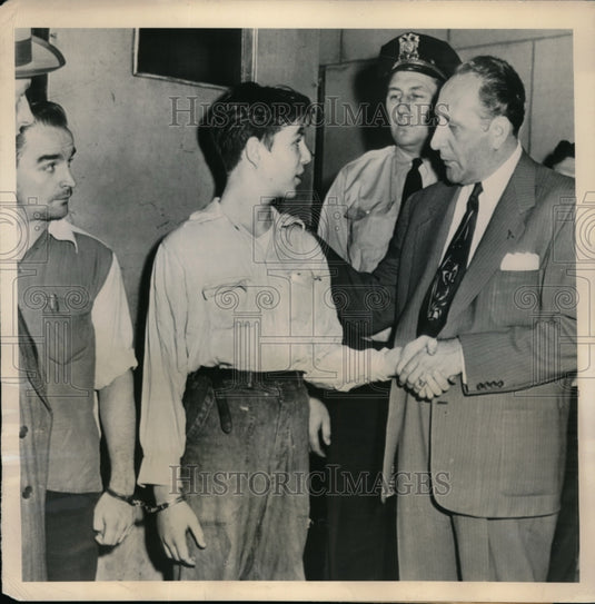 1948 Roy Adams, 14, Warden Frank Sain - Historic Images