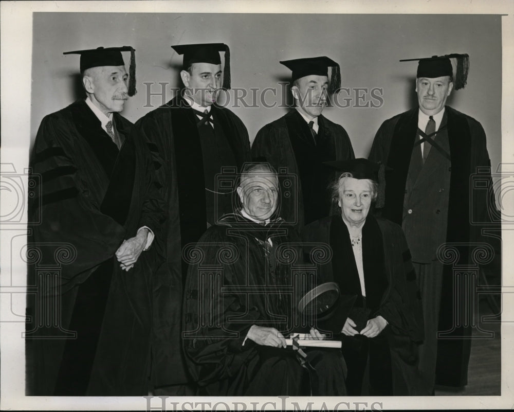 1941 Press Photo Penn. Commencement, Mrs. Starr, Dr. Gates, Dr. Shaw, MacLeish - Historic Images