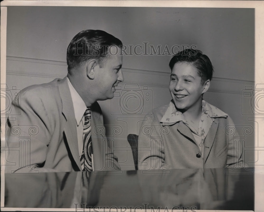 1948 Press Photo Roy Adams, 14, Lawyer Joseph Gannon - Historic Images