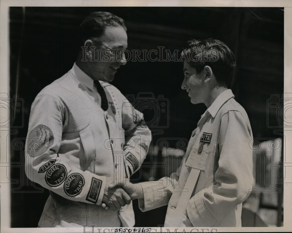 1939 Press Photo California&#39;s Singles Champion Al Elasho &amp; Officer Frank Bruno - Historic Images