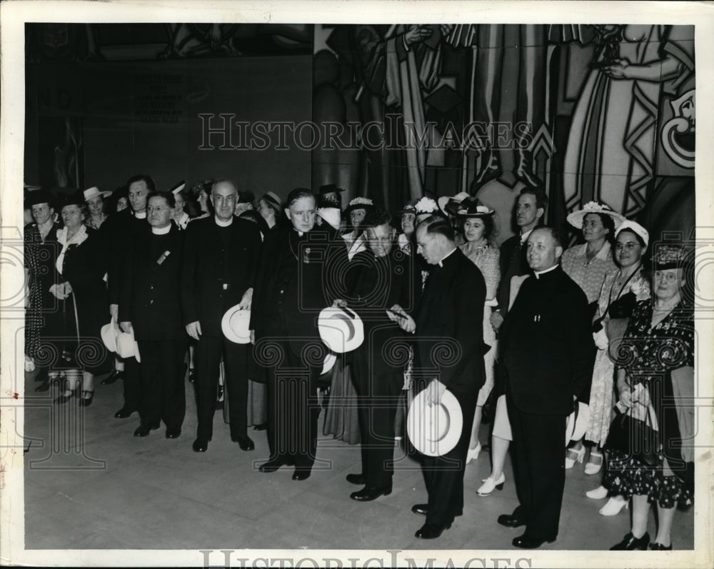 1941 Press Photo Eucharistic Congress, Miller,Kreps,Masat,Bishop McFadden-Historic Images