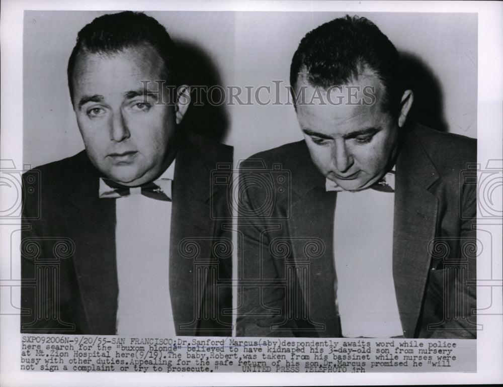 1955 Press Photo Dr Sanfors Marcus, son kidnapped in San Francisco - Historic Images