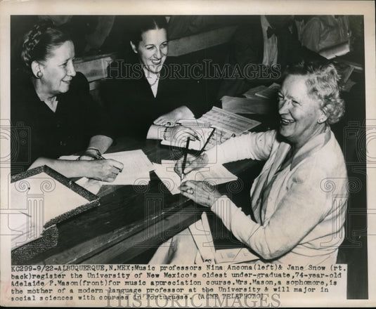 1949 Press Photo Music Professors Nina Ancona & Jane Snow Register University-Historic Images