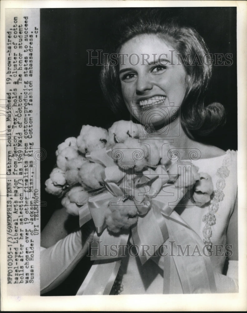 1969 Press Photo Memphis Cathryn Louise Muirhead Maid Of Cotton Model-Historic Images