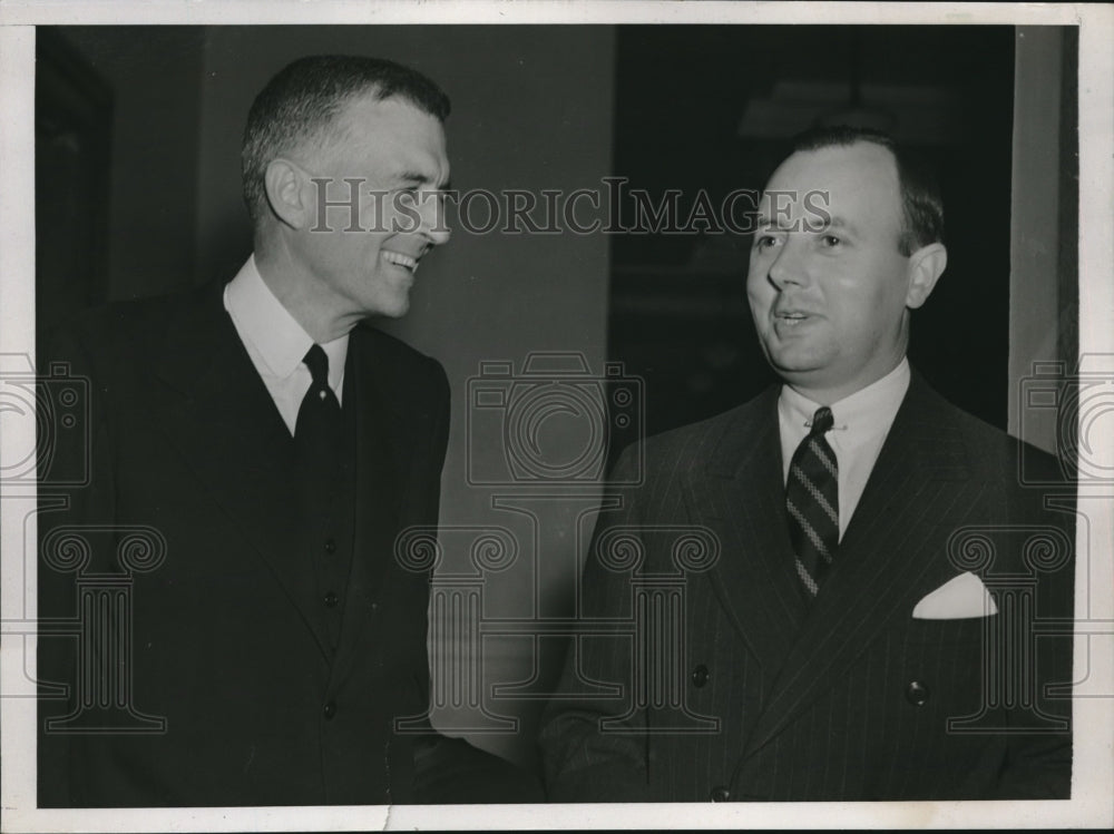 1938 Press Photo Gayer Dominick and Robert Scott at Stock Exchange Inauguration - Historic Images