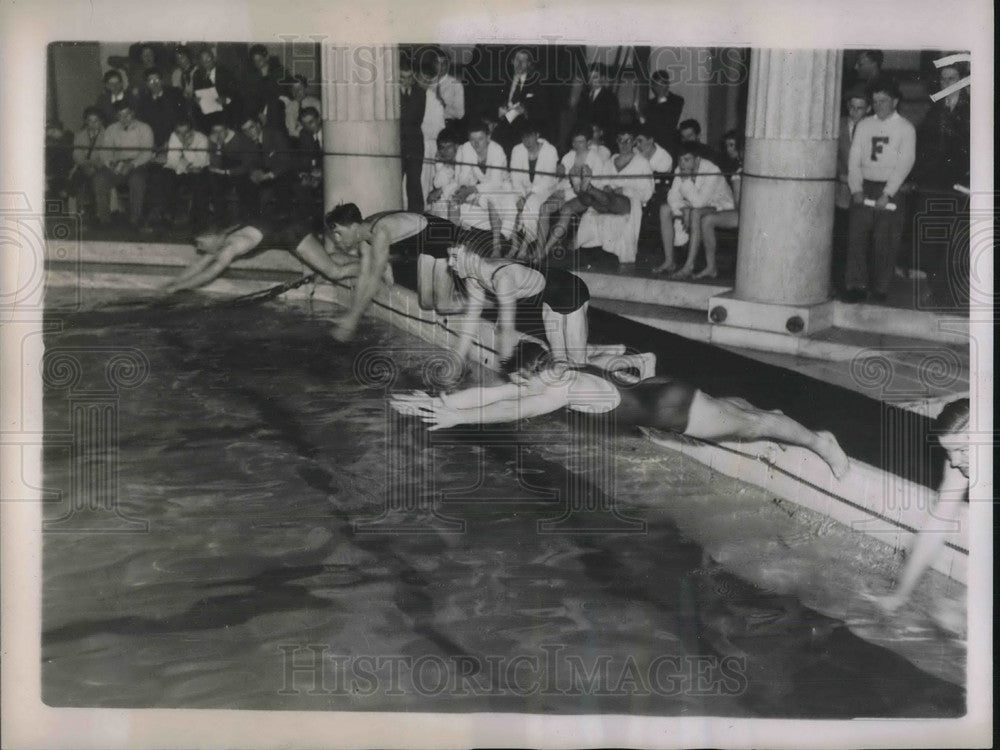 1937 Press Photo Annual Swimming Meet At Columbia University Pool- Historic Images
