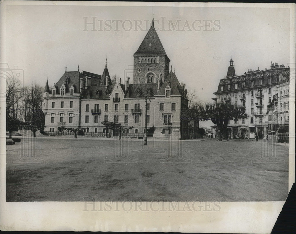 1932 Press Photo Ouchy Castle at Lausanne Switzerland for Big Three meeting - Historic Images