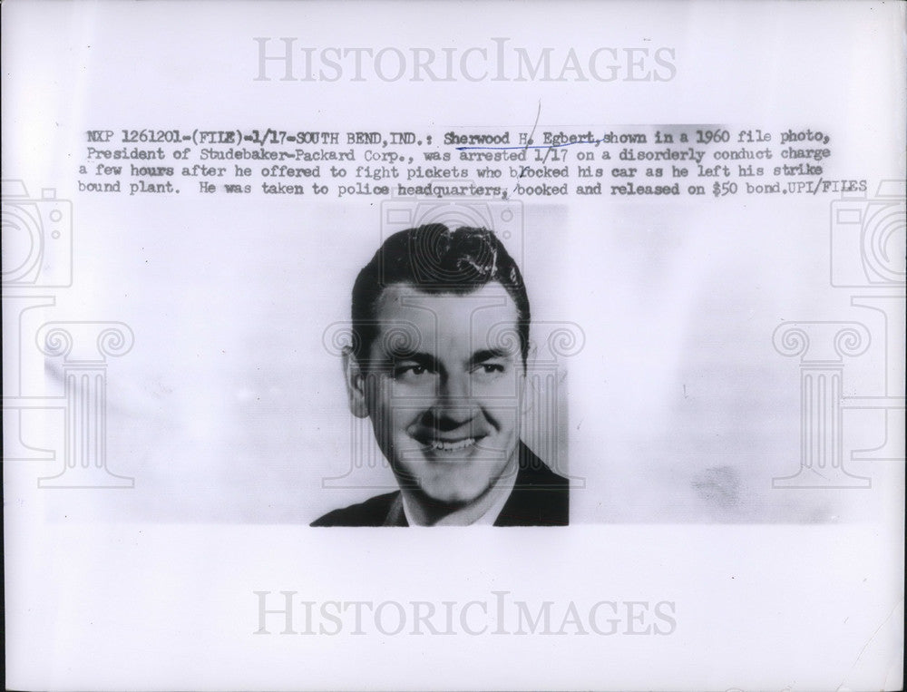 1962 Press Photo Sherwood H Egbert president of Studebaker-Packard Corp-Historic Images