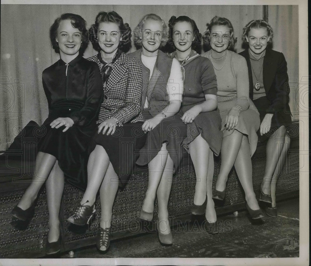 1936 Press Photo Northwestern U coeds Jean Arms, Dot Ericksen, Virginia Anderson - Historic Images