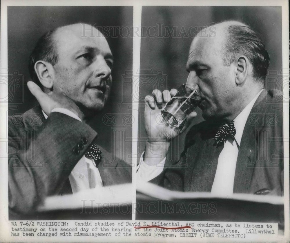 1949 David Lilienthal AEC chairman at Atomic Enercy Commission in DC - Historic Images