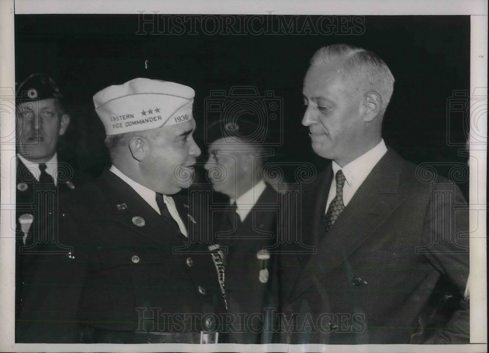 1937 Harry Stinger, Col Eric F Wood National Cmdr American Legion - Historic Images