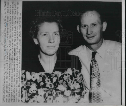 1951 Press Photo Rev Tilford Ward and wife Julia accused of torturing children - Historic Images