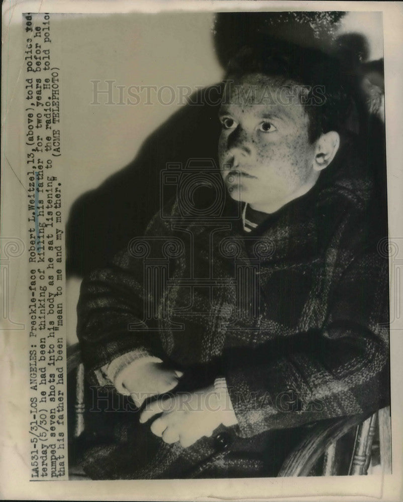 1948 Robert L. Weitzel, 13, Admits To Police Of Shooting His Father - Historic Images