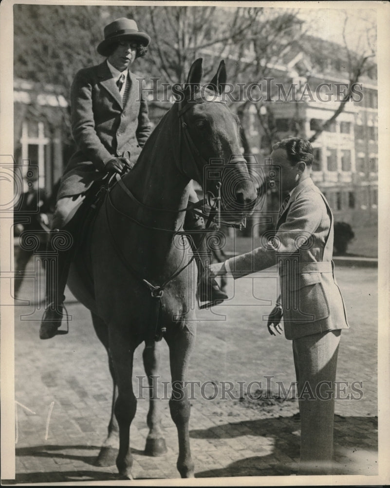 1923 Audrey Faust on a Horse and Mr. M. Neiderhaus  - Historic Images