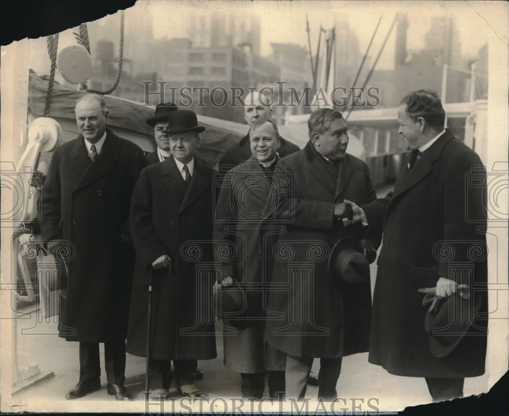 1927 Press Photo Bishop Pasqual Diaz exiled Mexican bishop arrives in NY, - Historic Images