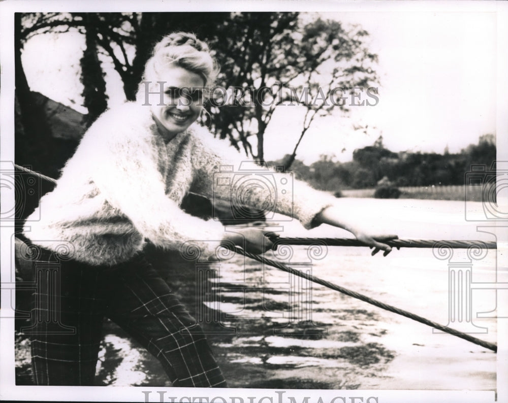 1961 17 year old Dawn Marshall operating the centuries old Grove - Historic Images