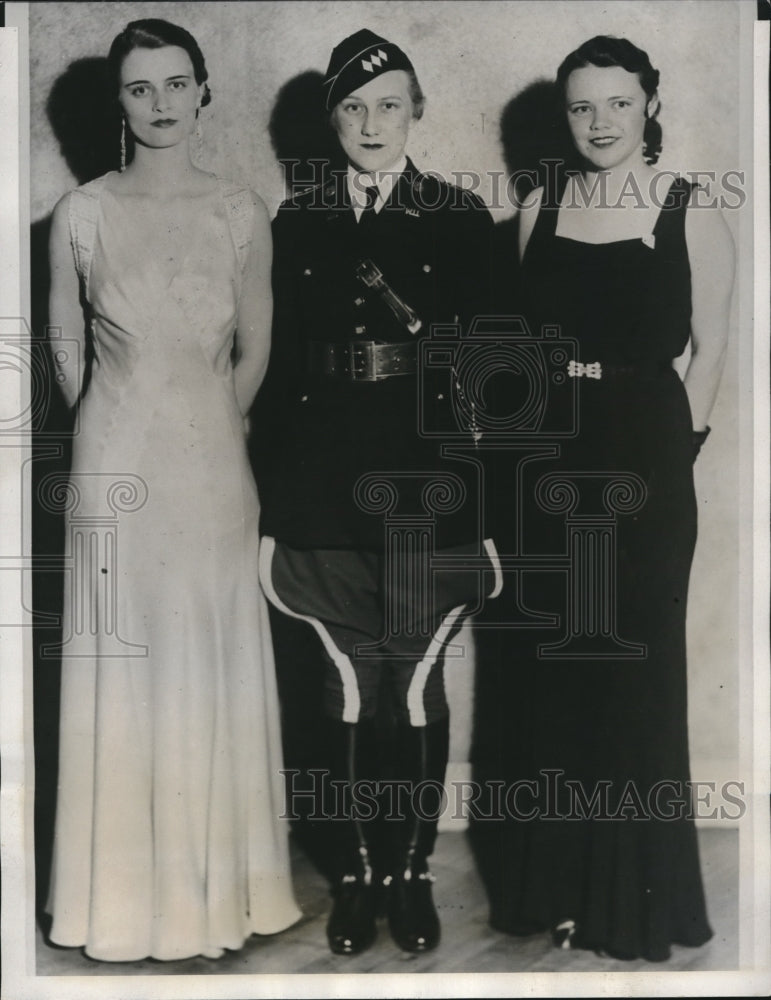 1933 Press Photo U of Wichita Ball, Camilla Luther,Mary J Clampitt,C Zacharias - Historic Images