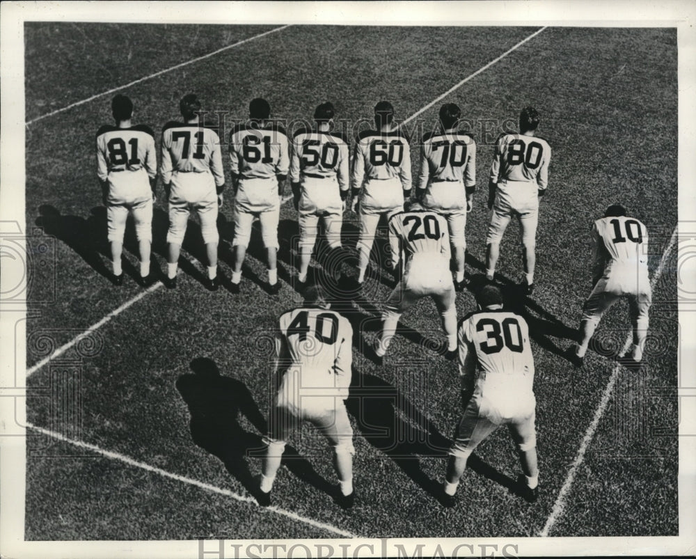 1941 Columbia Gridders Line Up to Show Jersey Numbers to Aid Fans-Historic Images