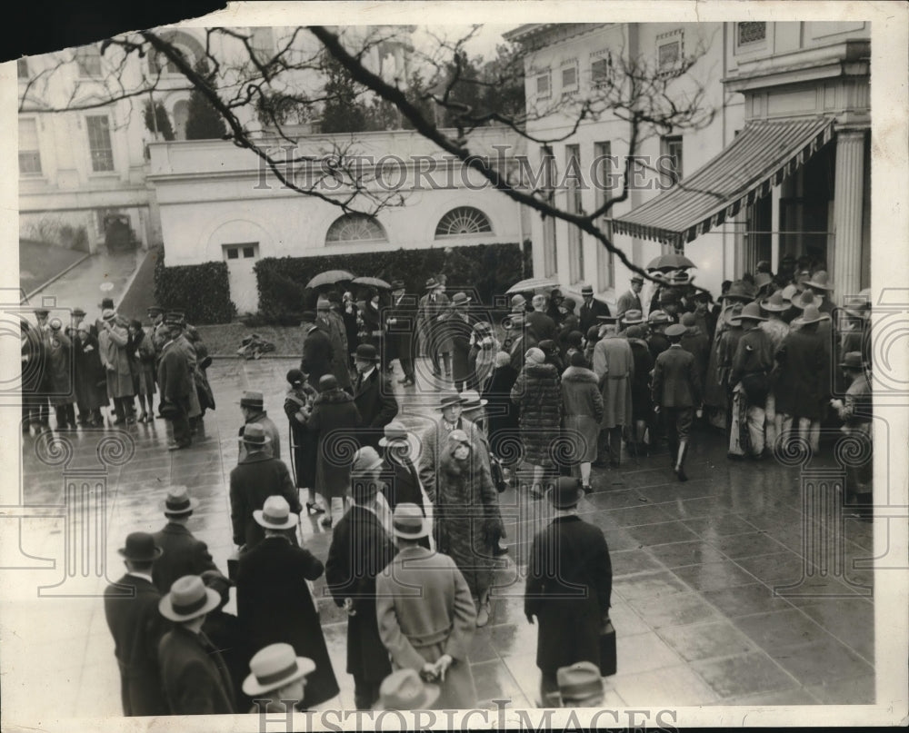 1929 Press Photo Crowds at White House seeking audience with President - Historic Images