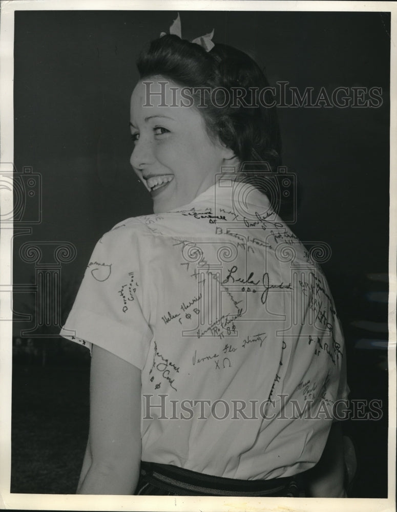 1939 Press Photo Carolyn Asheroft, freshman co-ed from the Pan Handle, - Historic Images