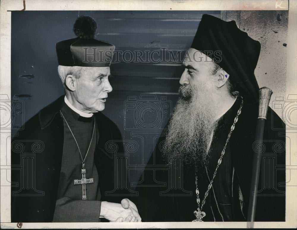 1944 Rev. William Manning with Archbishop Athengonas at interfaith - Historic Images