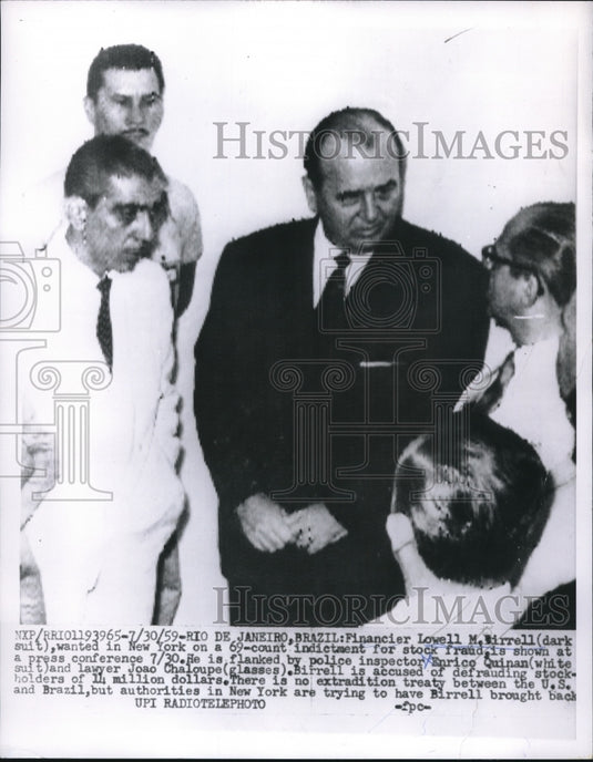 1959 Press Photo Financier Lowell M. Wirrell Indictment stock Fraud - neb66089-Historic Images