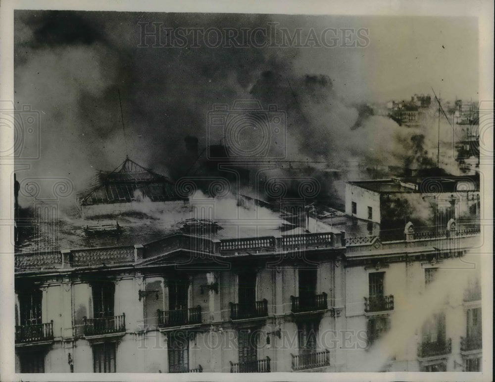 1933 Press Photo Fire destroyed El Sigld Barcelona Largest Department stores - Historic Images