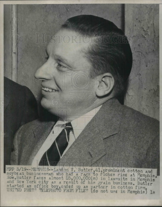 1955 Businessman Landon Butler faces lawsuits from Memphis - Historic Images