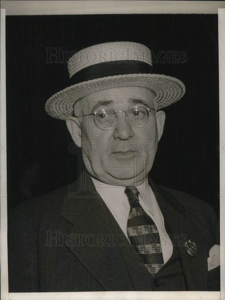 1937 Press Photo Cambria County Sheriff Michael Boyle at Bethlehem Steel Corp - Historic Images