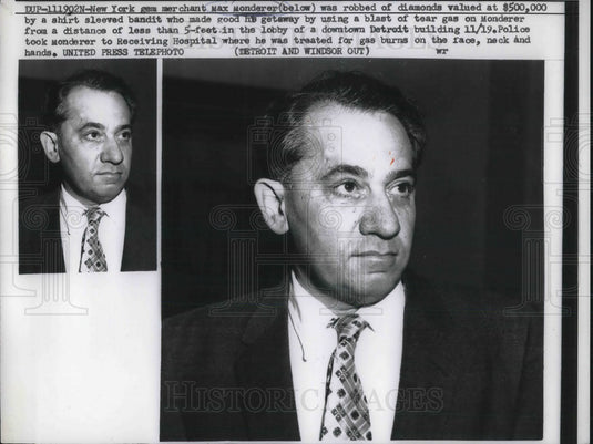 1957 Gem Merchant Max Monderer robbed of diamonds worth $500000 - Historic Images