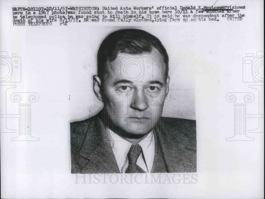 1957 United Auto Workers Official Donald Montgomery found shot - Historic Images