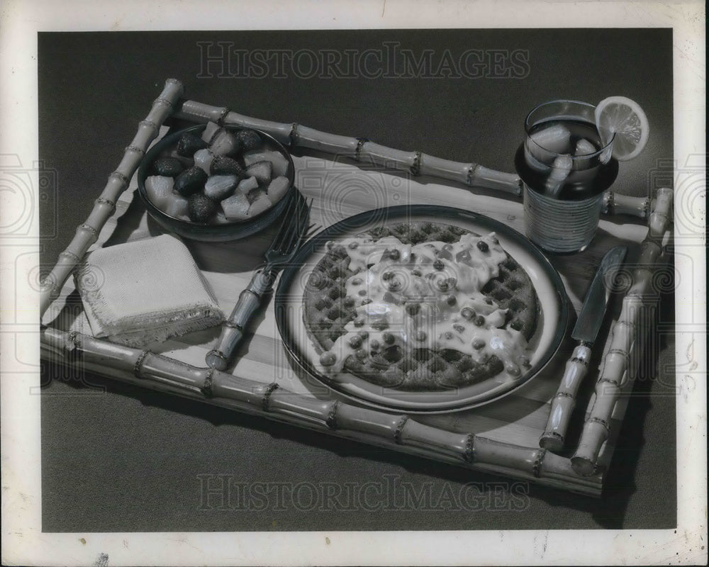 1951 Press Photo Quick Waffles on Breakfast Tray-Historic Images