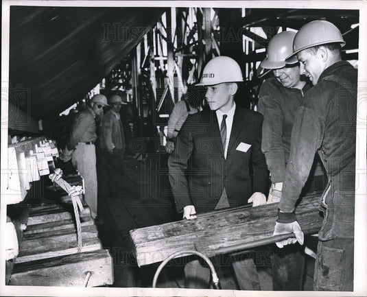 1961 Press Photo Charles McCoy,Ray Lepine, Robert Besade at General Dynamic Corp-Historic Images