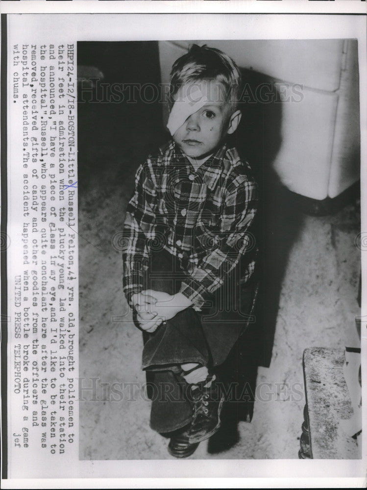 1955 Russell Felton injured when a bottle broke during a game - Historic Images