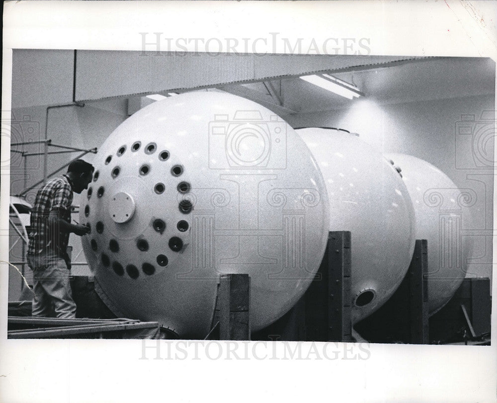 1969 Press Photo Inner Pressure spheres part of U.S Navy Deep Submergence Rescue-Historic Images