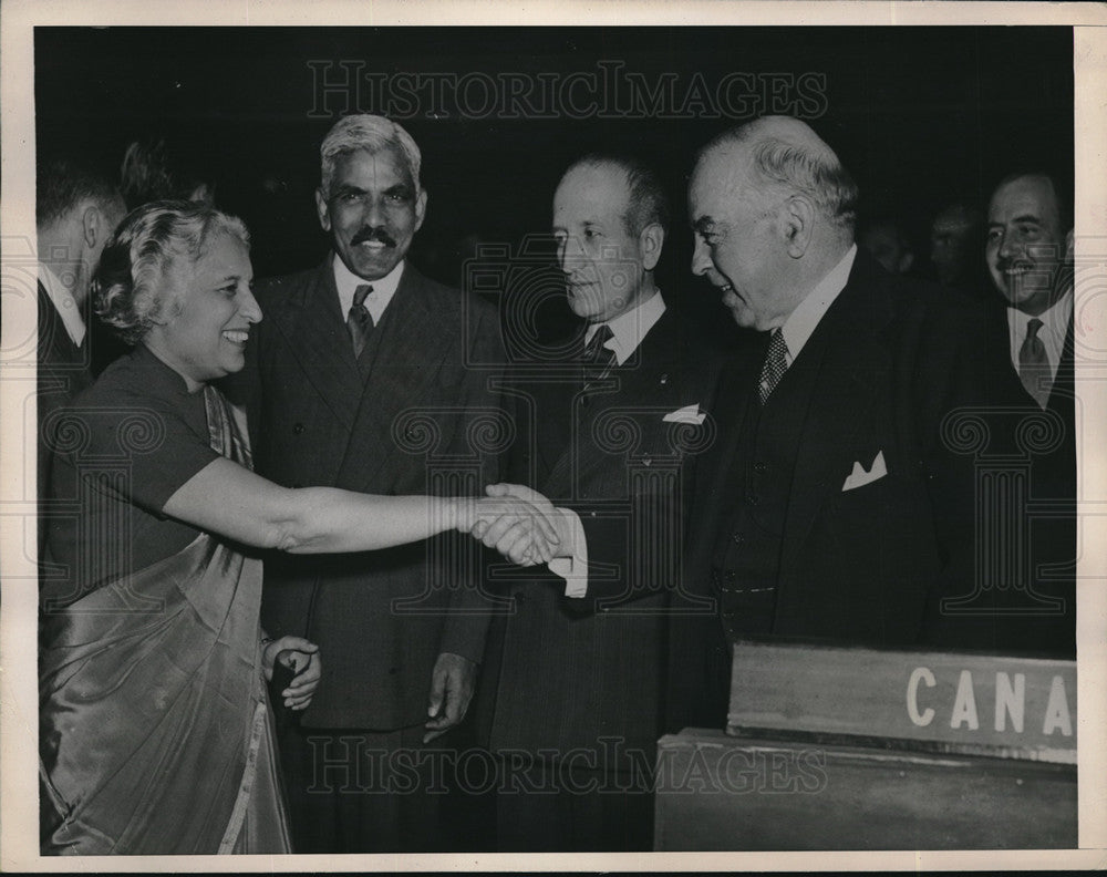 1948 Press Photo Sir Ramaswasmi Mudaliar Foreign Minister of India at Paris - Historic Images