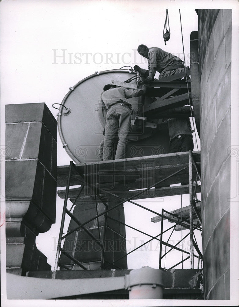 1963 Repairmen worked on the Tower  - Historic Images