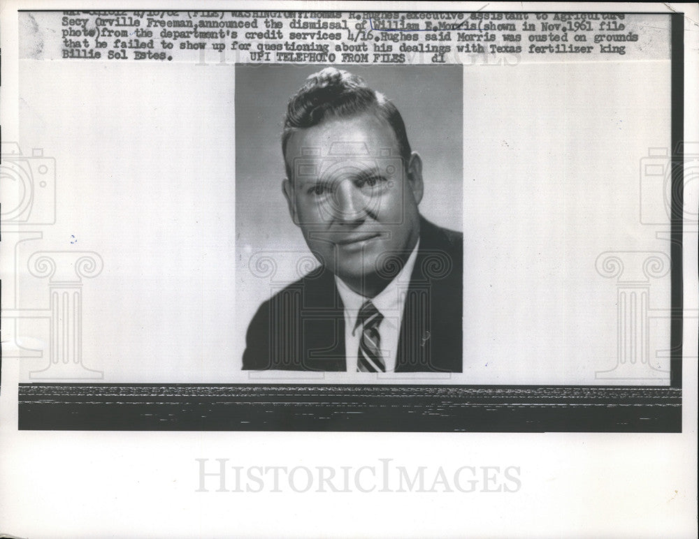 1962 William Morris dismissed from Dept of Agriculture Credit Dept - Historic Images