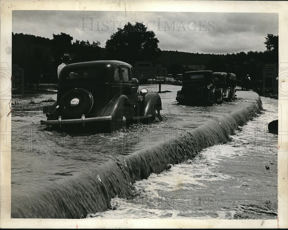 1935 Press Photo New York State Flood at the Road north of Hornell - neb69590 - Historic Images