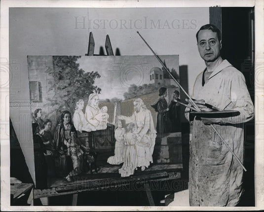 1946 Father Michael de Angelus Catholic priest Christ & The Children - Historic Images