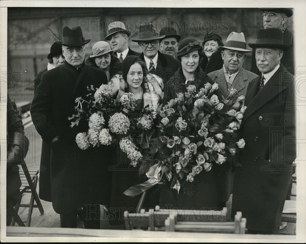 1932 Press Photo Senator Royal Copeland, Rep Arline Bassford, Elise Grace - Historic Images