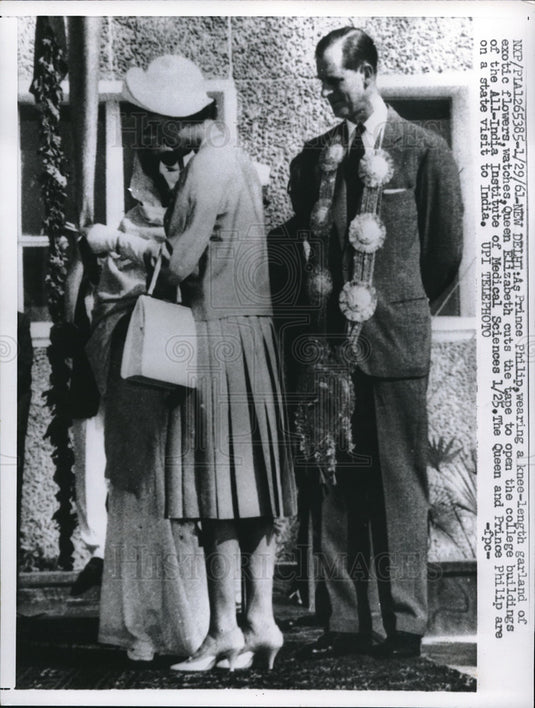 1961 New Delhi India Prince Phillip Queen Elizabeth Visit - Historic Images
