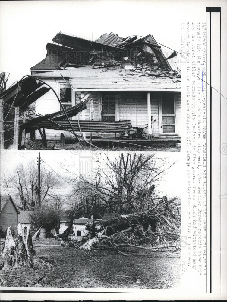 1961 Press Photo Mayme Mandfield Killed in Home After Tornado Hit Her Home - Historic Images