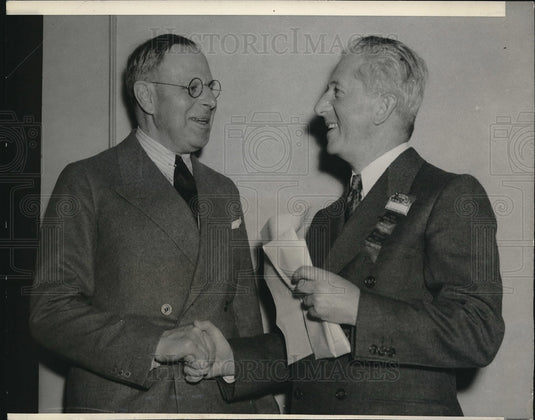 1938 Press Photo La, Calif. Judge Harry Hollzer & Jesse Steinhart - Historic Images